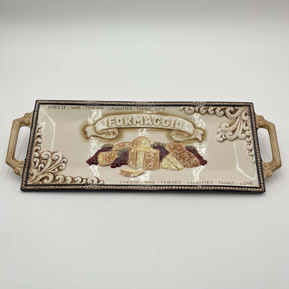 Vintage ceramic serving platter from the Grasslands Road brand, designed for ser